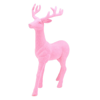 18" Flocked Reindeer - Choose Red or Pink