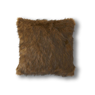 18" Chocolate Faux Fur Pillow