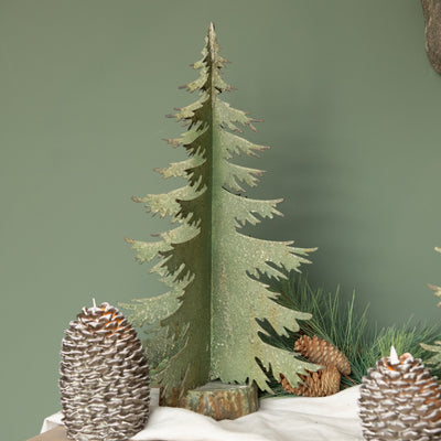 Distressed Green Metal Tree - Choose Size