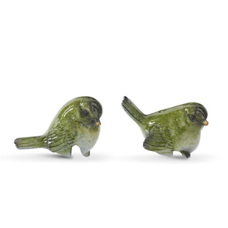 Set of 2 2.25" Green Bird Flowerpot Hangers