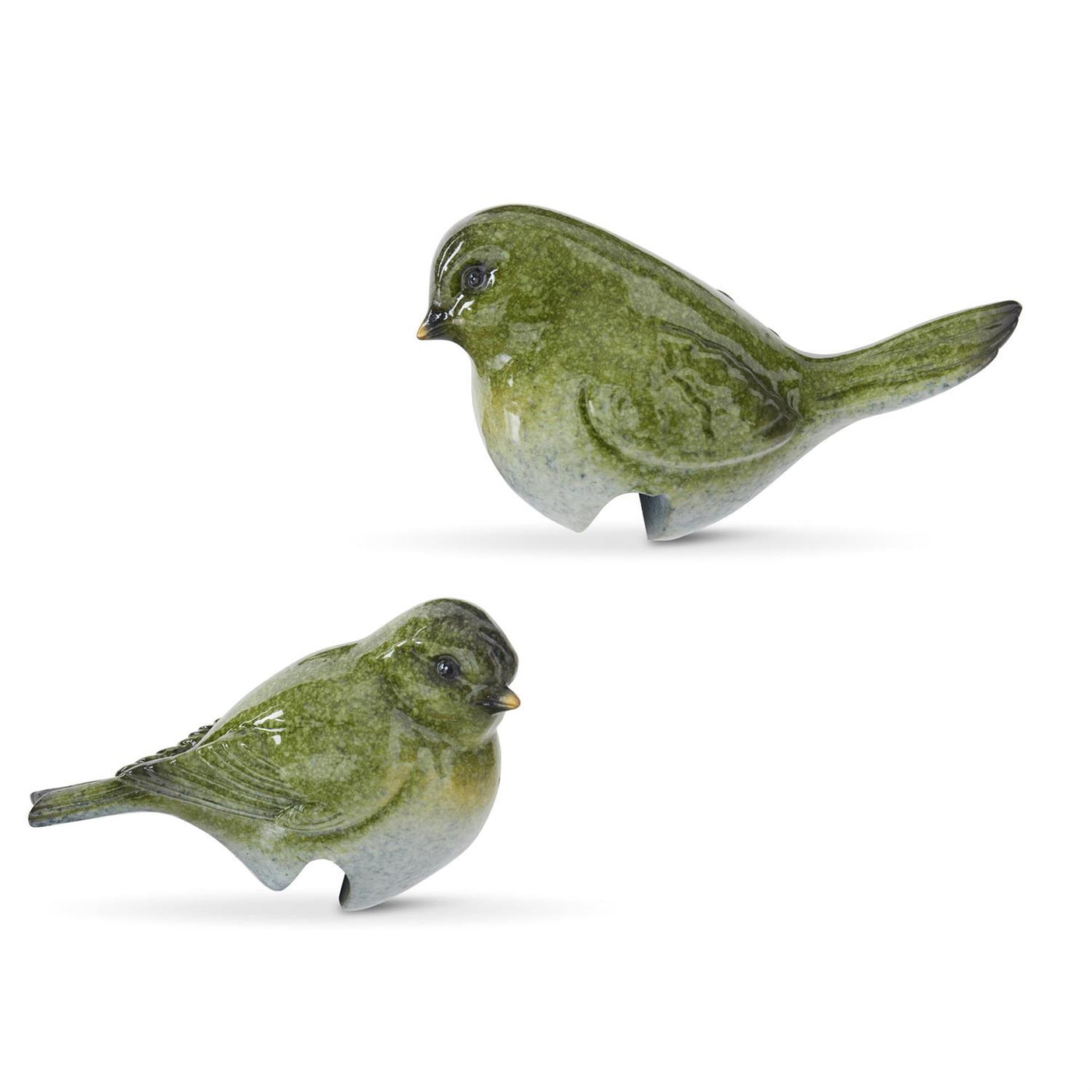 Set of 2 3.5" Green Bird Pot Hangers