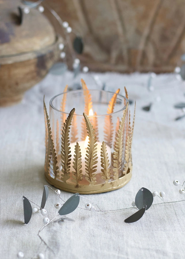 Brass Fern Tealight Holder