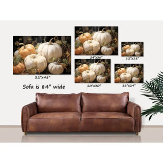 Pumpkin Still Life Canvas Wall Art - Choose Size