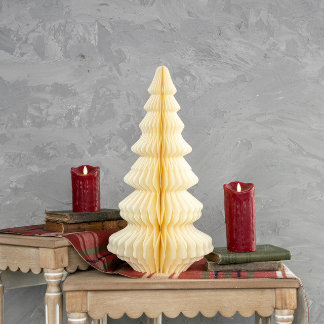 20.25" Ivory with Gold Trim Paper Tree