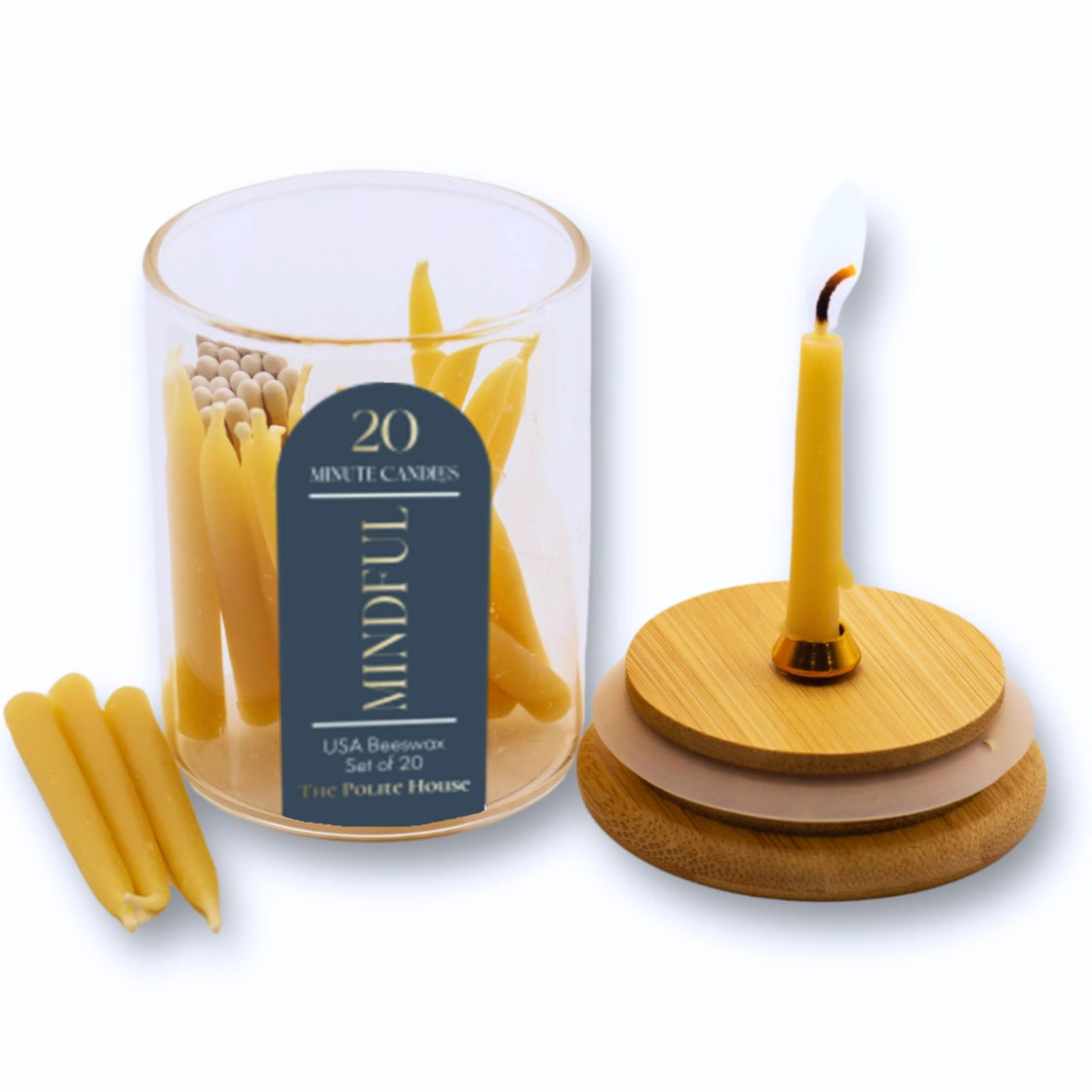 20 Minutes For You Mindful Beeswax Candle Set