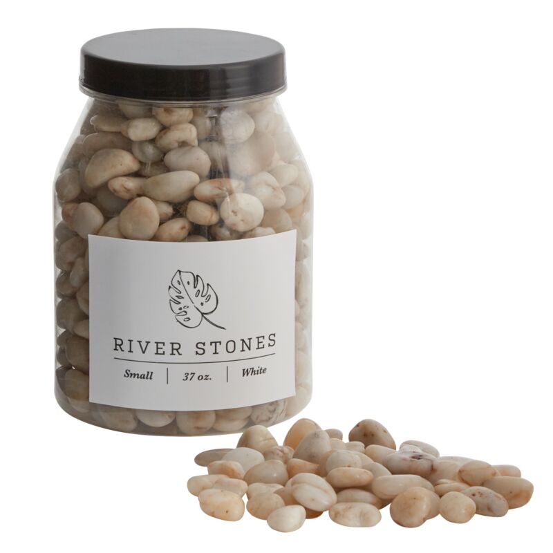 White Small River Stones - 37oz