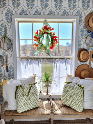 22" Coral & Peach Real Touch Mini Tulip Wreath