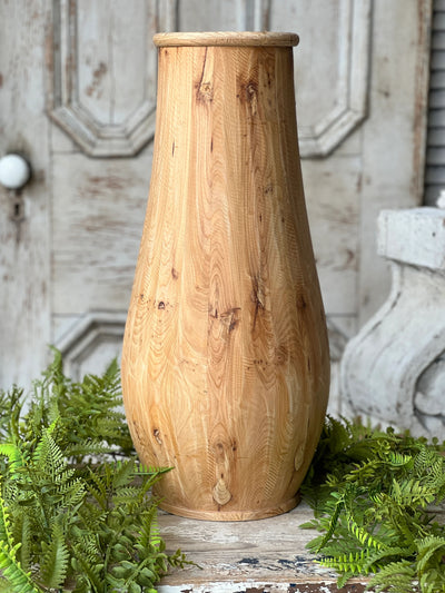 The Hawthorne Wooden Vessel Vase - 10" x 23.5