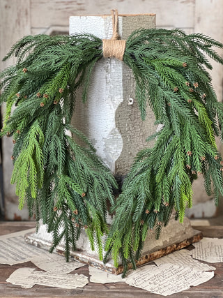 24" Norfolk Cascade Wreath