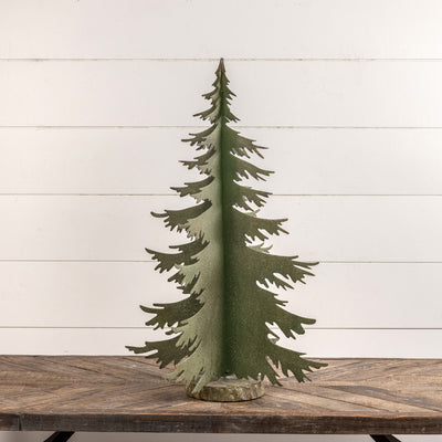 Distressed Green Metal Tree - Choose Size