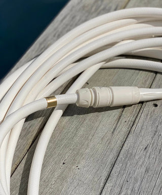 White Garden Hose with Nozzle Kit