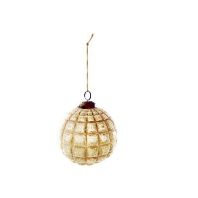 Frosted Copper Embossed Glass Ornament - Choose Style