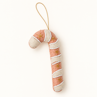 Handmade Felt Candy Cane Ornament - Choose Style