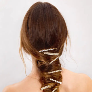 Kitsch Set of 4 Metal Rhinestone Assorted Bobby Pins