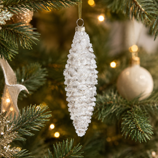 Frosted Pinnacle Pinecone Glass Ornament