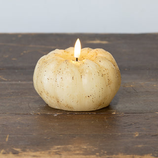 3.5" 3D Flame Pumpkin Candle - Cream