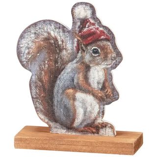 Winter Squirrel Stand-Up Decor