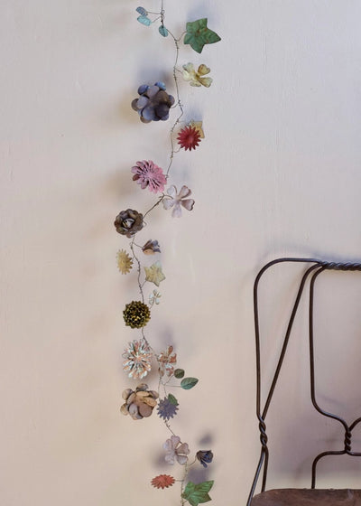 70" Metal Flower Garland