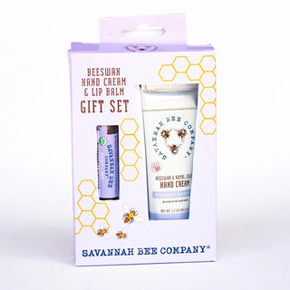 Savannah Bee Hand Cream Tube and Lip Balm Gift Set-Rosemary Lavender