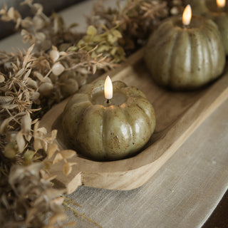 3" 3D Flame Pumpkin Candle - Green