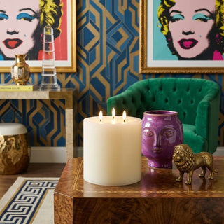 7" Triple Wick 3D Flame Candle