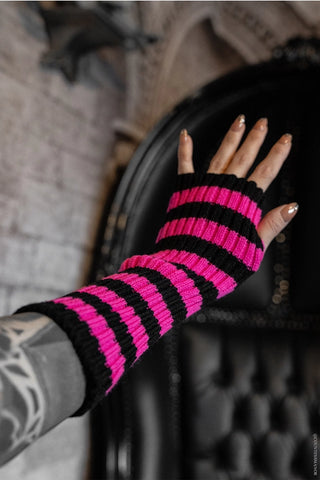 Spooky Striped Arm Warmers