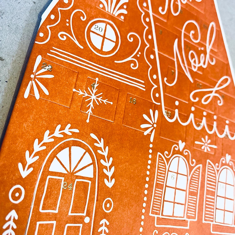 Letterpress Gingerbread House Advent Calender