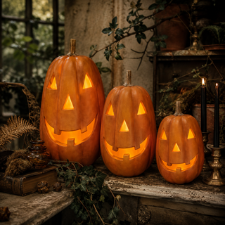 Orange LED Jack-o-Lantern - Choose Size