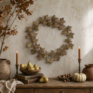 Distressed Maple Leaf Iron Wreath