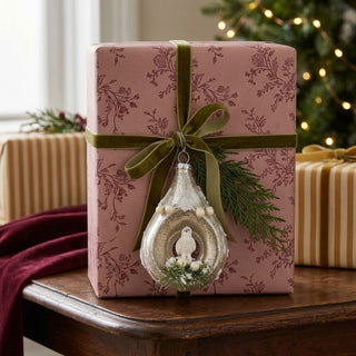 Glass Drop Ornament with Bird