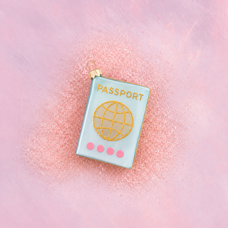 Glitterville Fancy Flier Passport Glass Ornament - Choose Color