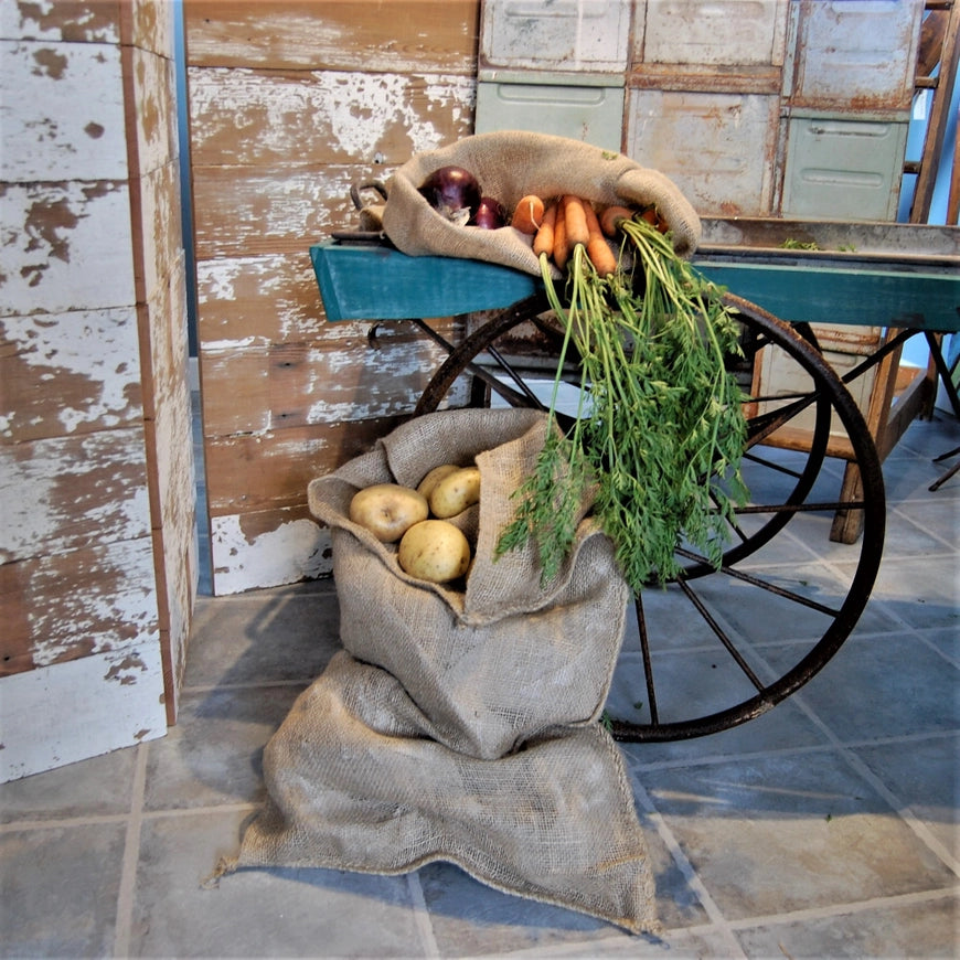 Set of 2 Nutscene Hessian Garden Sacks Traditional Jute Storage Sacks