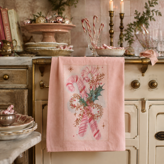 Pastel Candy Canes Kitchen Towel