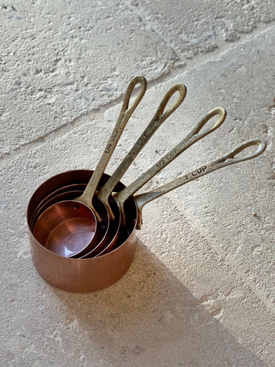 Set of 4 Artisan Copper Measuring Cups