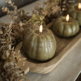 4.5" 3D Flame Pumpkin Candle - Green