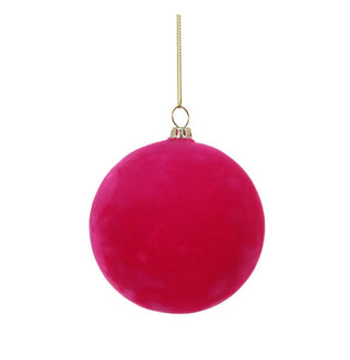 Cody Foster Crushed Velvet Hot Pink Glass Christmas Ball - Choose Size