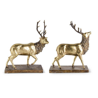 Standing Resin Elk w/Antiqued Gold Finish - Choose Style