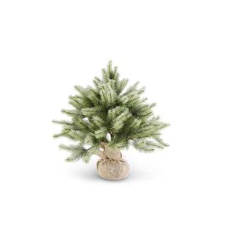 Glittered Evergreen Tree with Burlap Base - Choose Size