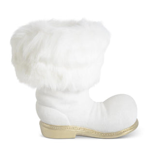 Glittered Santa Boot with Gold Sole & Fur Trim
