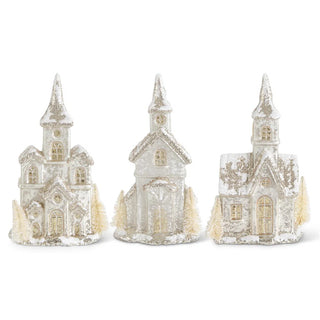 Glitter LED Mercury Glass House - Choose Style