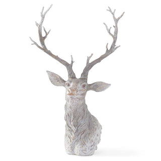 28" Gray Washed Woodgrain Resin Deer Bust