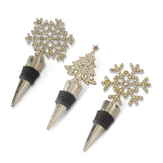 Jewel Beaded Holiday Bottle Stopper — Choose Style