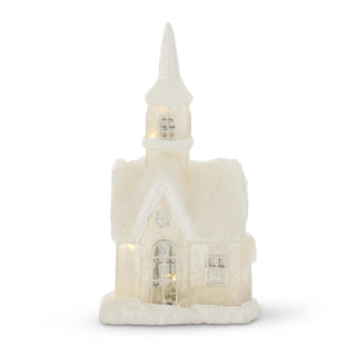 LED Glittered Frosted Glass Houses with Snow & Timers - Choose Style