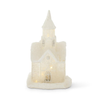 LED Glittered Frosted Glass Houses with Snow & Timers - Choose Style