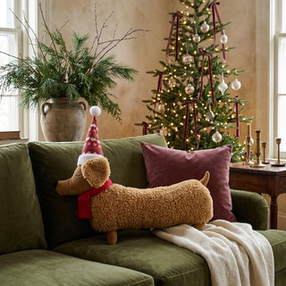 25" Winter Dachshund Pillow