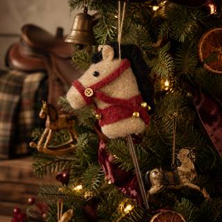 Felted Wool Hobby Horse Ornament