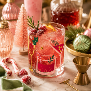 Holiday Drink Rocks Glass