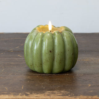 5" 3D Flame Pumpkin Candle - Green