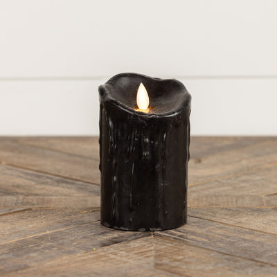 Moving Flame Black Candle - Choose Size