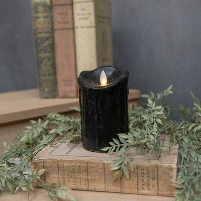 Moving Flame Black Candle - Choose Size